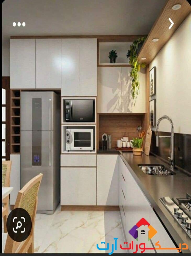 مطابخ ابيض وخشبي مودرن 2026